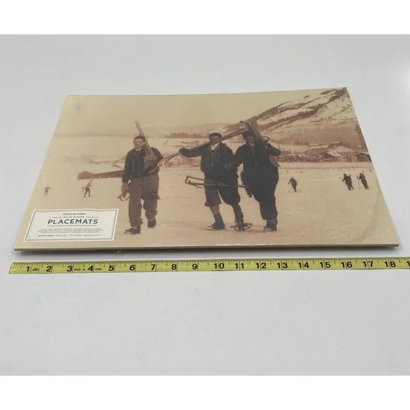 WinterLilly Images Paper Placemats Skiers Theme Pad Of 24 Sealed